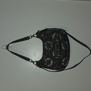 Coach Kristin Metallic Chain Link Op Art  Black/Grey & Silver hobo bag